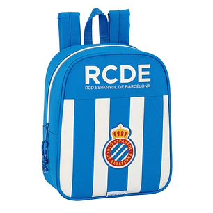 Safta RCD Espanyol Mochila Guarderia - Adaptable a Carro - Tarjeta de Identificacion - Asa de Mano - 6L - 220x100x270mm - Color Azul y Blanco