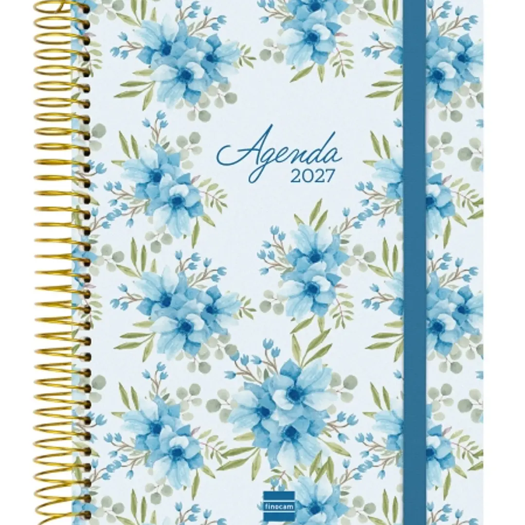 Finocam Cloe Agenda de Espiral en Catalan - 16 Meses - Semana Vista Horizontal - Formato E10 - 155x212mm - Tapa Dura - Papel de 100g/m2 - Goma Elastic 1