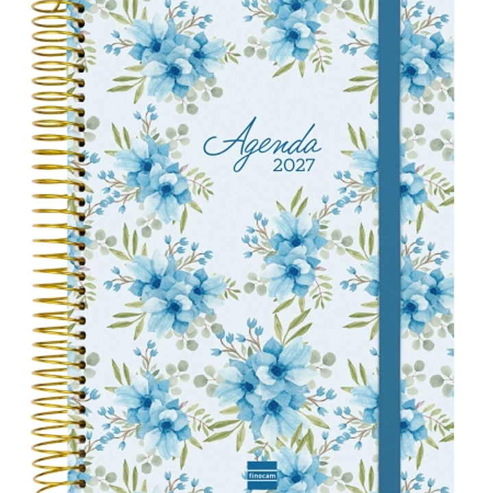 Finocam Cloe Agenda de Espiral en Catalan - 16 Meses - Semana Vista Horizontal - Formato E10 - 155x212mm - Tapa Dura - Papel de 100g/m2 - Goma Elastic 1