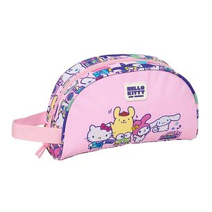Safta Hello Kitty and Friends Neceser - Adaptable a Carro - Asa de Mano Lateral - Bolsillo Interior con Cremallera - 26x16x9cm - Color Rosa