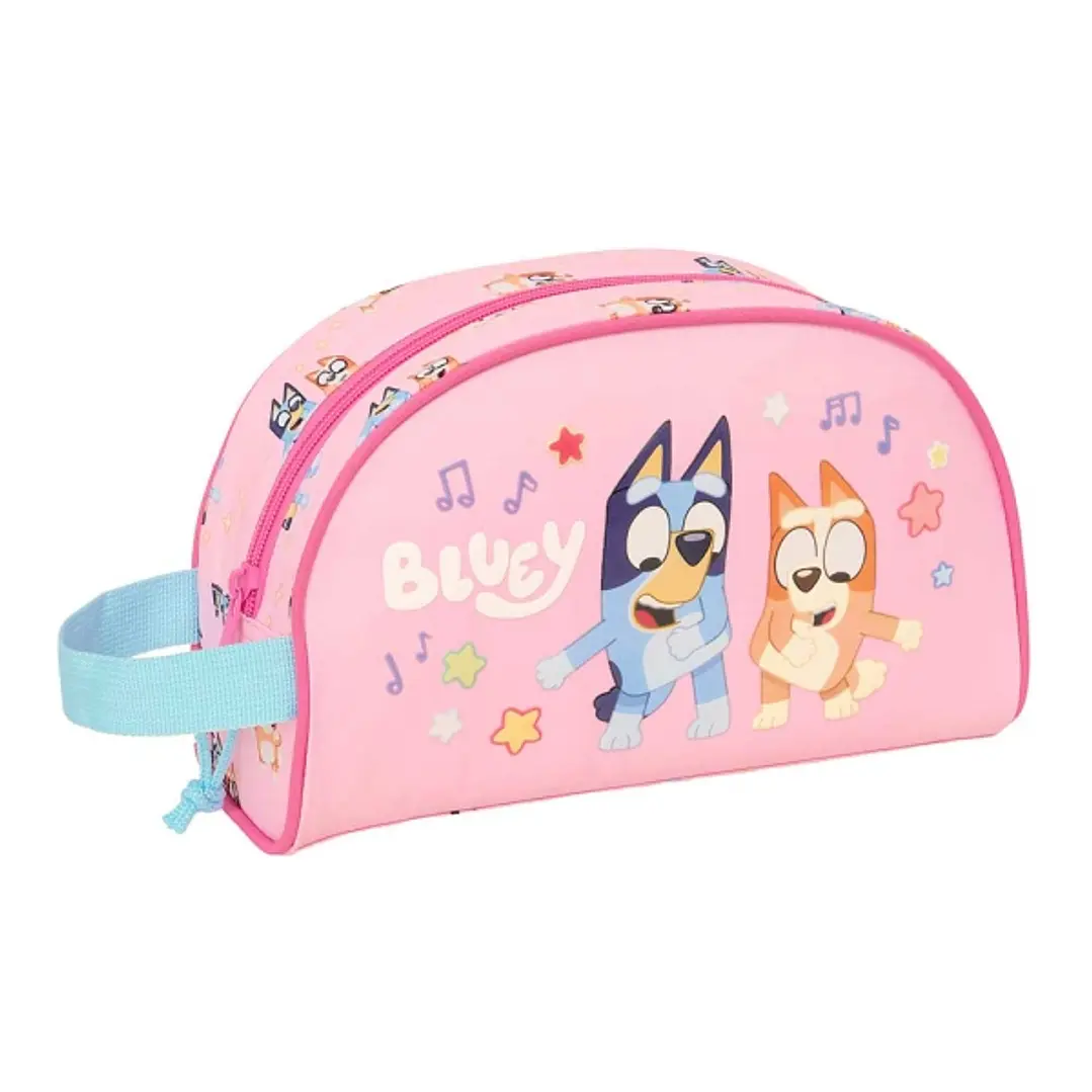 Safta Bluey Dance Neceser - Adaptable a Carro - Asa de Mano Lateral - Bolsillo Interior con Cremallera - 26x16x9cm - Color Rosa 1