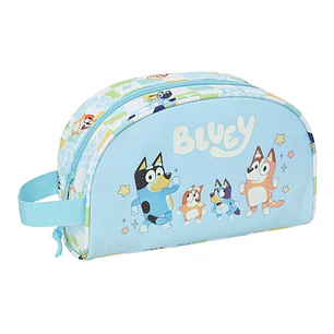 Safta Bluey Ready Neceser - Adaptable a Carro - Asa de Mano Lateral - Bolsillo Interior con Cremallera - 26x16x9cm - Color Azul Pastel