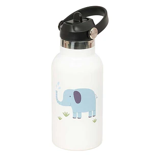 Safta Elefante Botella Isotermica Infantil - Capacidad 350ml - Tapon Roscado con Valvula - Base de Silicona - Asa Superior - Acero Inoxidable - 12h Ca