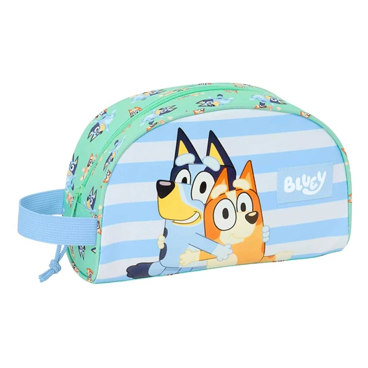 Safta Bluey Sisters Neceser de 3.75L - Cremallera - Asa Lateral - Adapatable a Carro - Bolsillo Interior - 260x90x160mm - Color Azul 1