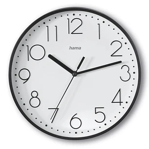 Hama Salina Reloj de Pared Analogico - Silencioso - Funciona con 1 Pila AA - 22x3.5cm - Color Negro