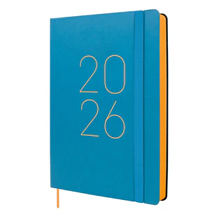 Finocam Flexi Lisa Agenda en Catalan - Anual 2026 - Tapa Blanda - Formato FA5 - 151x23x214mm - 1 Dia por Pagina - Color Azul