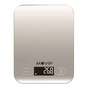 Muvip Luxury Bascula de Cocina Digital Bluetooth - Plataforma de Acero Inoxidable - Pantalla LCD - Sensor de Alta Precision - Apagado Automatico - Pes