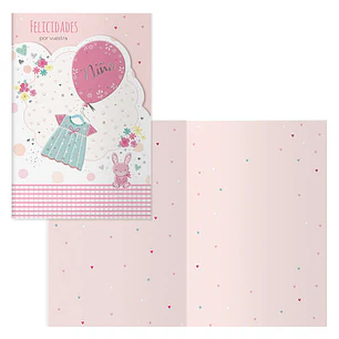 Dohe Conejo Pack de 6 Tarjetas de Felicitacion para Nacimientos - 11.5x17cm - Impresas a Todo Color - Estampaciones con Pelicula de Color - Estampacio