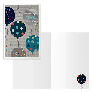 Dohe Dots Pack de 6 Tarjetas de Felicitacion para Abuelo - 11.5x17cm - Impresion a Todo Color - Estampaciones con Pelicula de Color - Estampacion en S