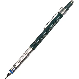 Faber-Castell TK-Fine Vario L Portaminas HB 0.7mm - Con Goma de Borrar - Clip de Metal - Color Verde