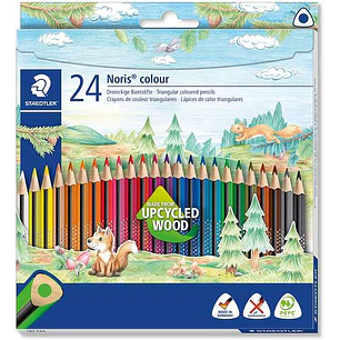 Staedtler Noris Colour 187 Pack de 24 Lapices Triangulares de Colores - Resistencia a la Rotura - Colores Surtidos