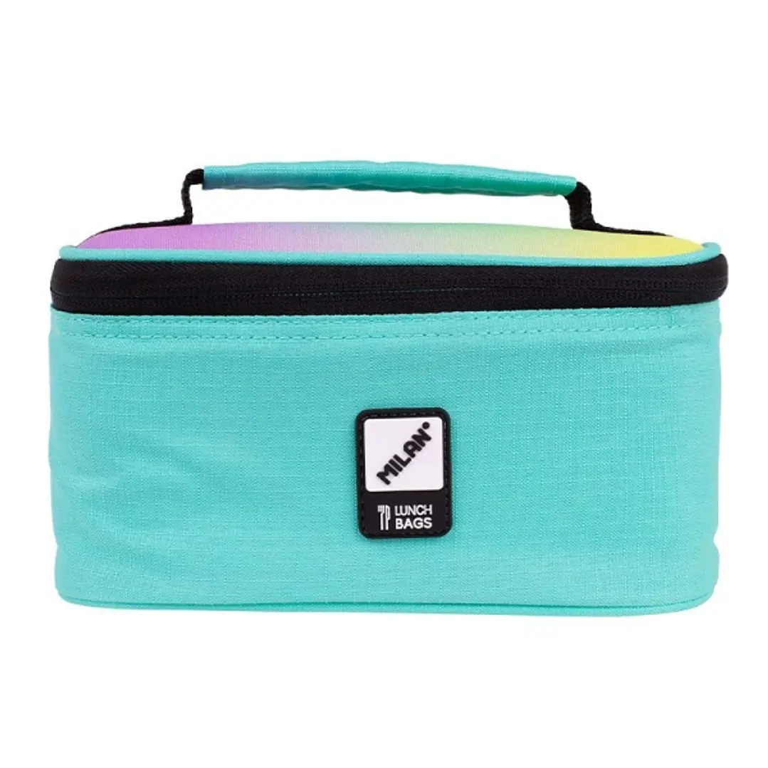 Milan Sunset Bolsa Isotermica Porta Alimentos 1,5L - Incluye 1 Recipiente para Alimentos - Interior Aislante Termico - Apertura Total - Color Turquesa 1