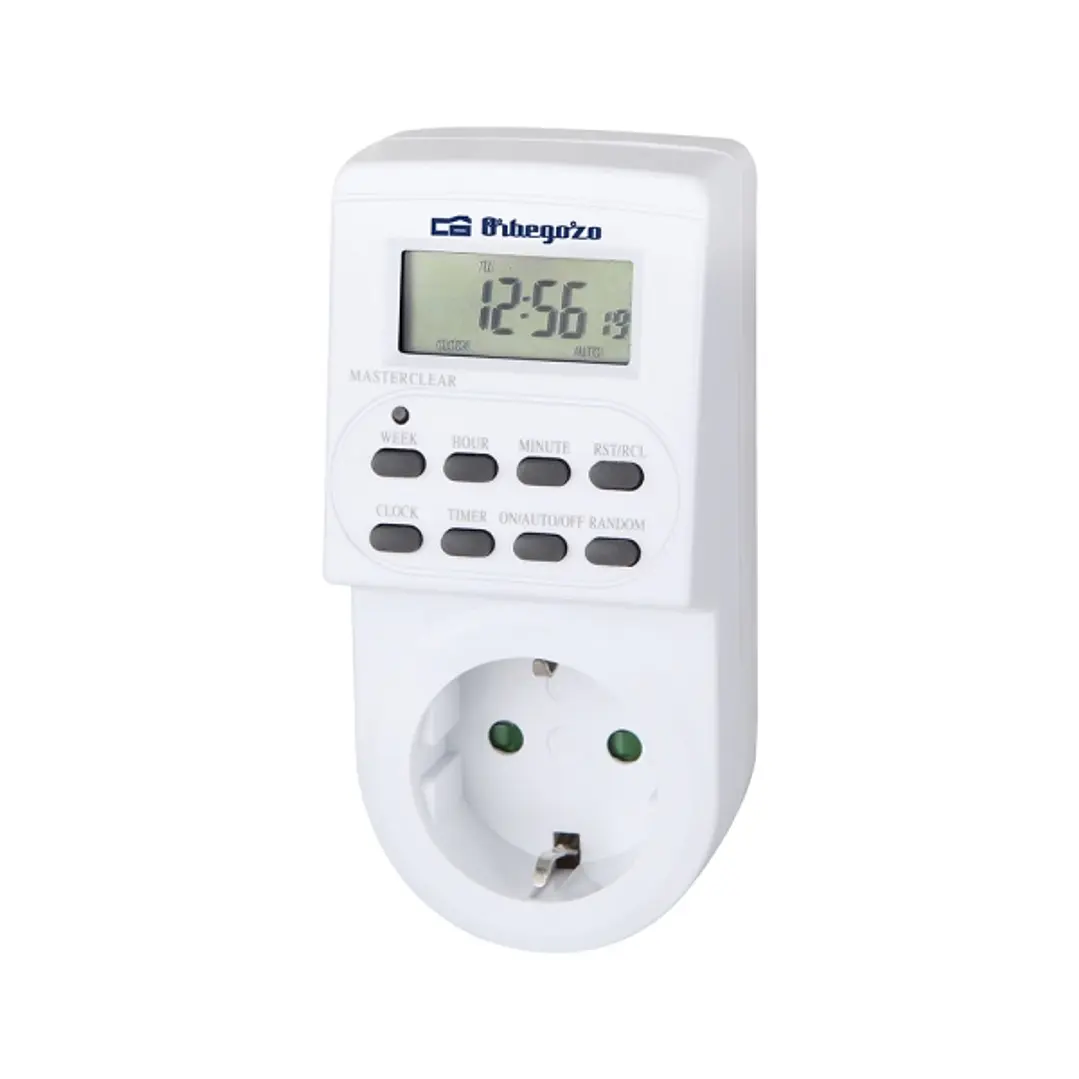 Orbegozo PG 20 Programador Digital Semanal - Potencia hasta 3600W - Funcion Aleatoria - Uso Facil e Intuitivo - Intervalo Minimo de 1 Minuto - Color B 1