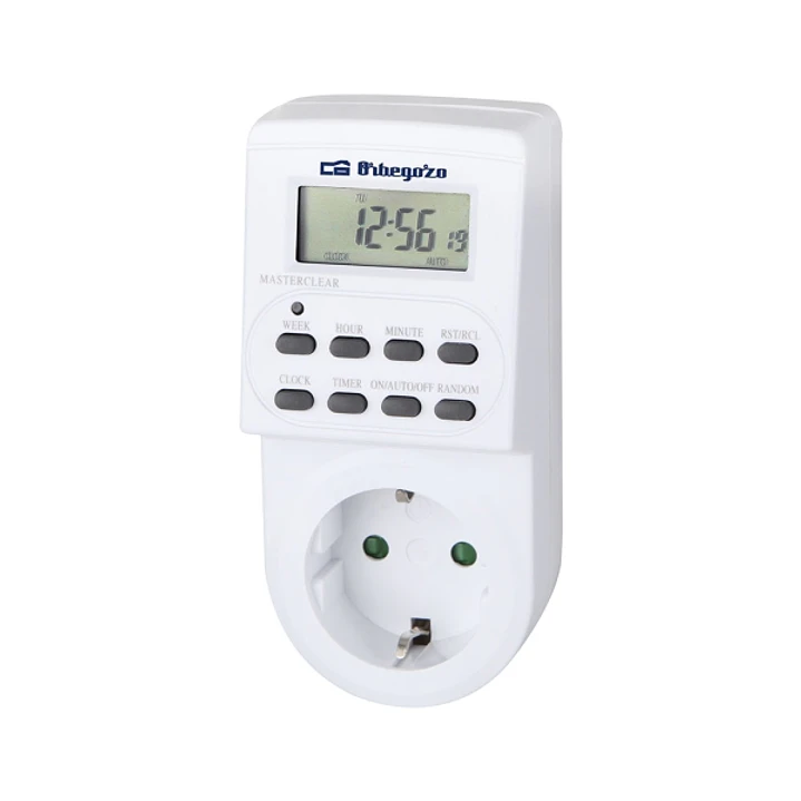 Orbegozo PG 20 Programador Digital Semanal - Potencia hasta 3600W - Funcion Aleatoria - Uso Facil e Intuitivo - Intervalo Minimo de 1 Minuto - Color B 1