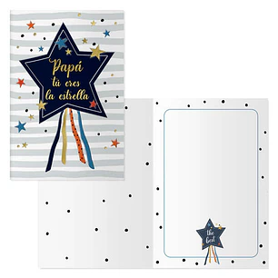 Dohe Pack de 6 Tarjetas de Felicitacion Dia del Padre - 11.5x17cm - Impresion a Todo Color - Estampaciones con Pelicula de Color - Estampacion en Seco