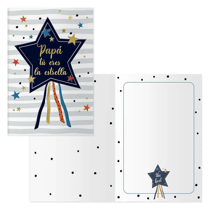 Dohe Pack de 6 Tarjetas de Felicitacion Dia del Padre - 11.5x17cm - Impresion a Todo Color - Estampaciones con Pelicula de Color - Estampacion en Seco 1