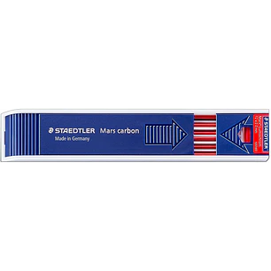Staedtler Mars Lumochrom 204 Pack con 12 Minas de Dibujo - Mina de 3mm - Longitud de 130mm - Color Rojo