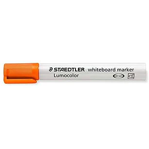 Staedtler Lumocolor 351 Rotulador para Pizarra Blanca - Punta Redonda - Trazo 2mm - Capuchon con Clip - Color Naranja