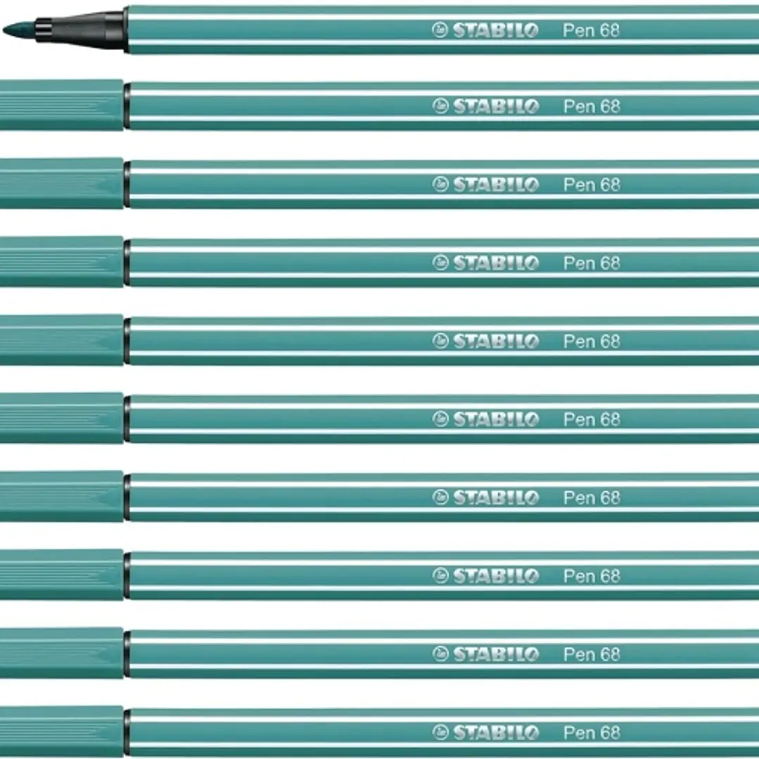 Stabilo Pen 68 Rotulador de Punta de Fibra - Trazo de 1mm aprox. - Tinta con Base de Agua - Color Turquesa 1