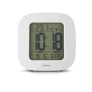 Hama Rc 45 Radio Reloj Despertador - Termometro - Pantalla Digital - Funcion de Repeticion de Alarma - Zona Horaria Ajustable - 7.8x4x7.8cm - Color Bl