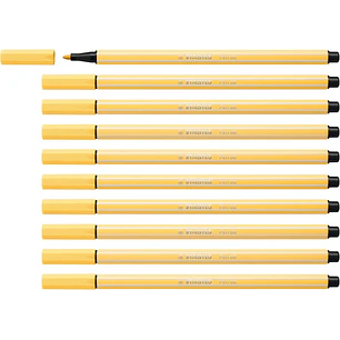 Stabilo Pen 68 Rotulador de Punta de Fibra - Trazo de 1mm aprox. - Tinta con Base de Agua - Color Amarillo Claro