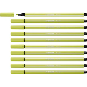 Stabilo Pen 68 Rotulador de Punta de Fibra - Trazo de 1mm aprox. - Tinta con Base de Agua - Color Verde Lima