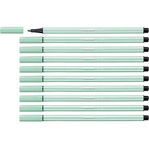 Stabilo Pen 68 Rotulador de Punta de Fibra - Trazo de 1mm aprox. - Tinta con Base de Agua - Color Verde Hielo