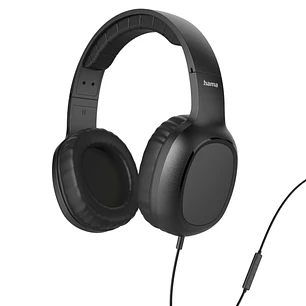 Hama Fun II Auriculares con Microfono Omnidireccional - Cable 1.2m - Jack 3.5mm - Diadema Ajustable - Almohadillas de Cuero - Asistente de Voz - Color
