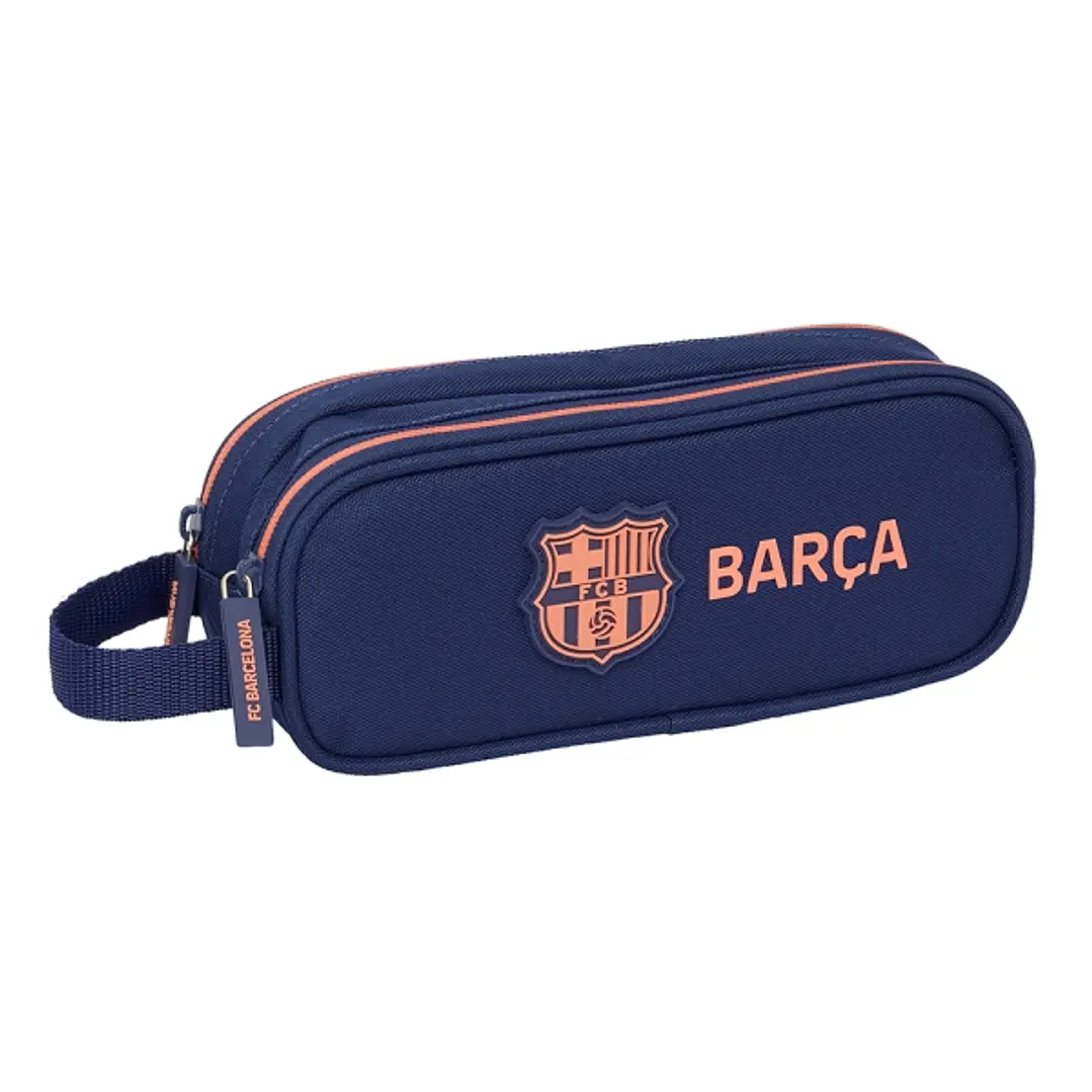 Safta F.C.Barcelona 2ª Equipacion Portatodo - 2 Compartimentos con Cremalleras - Asa Lateral - 1L - 210x60x80mm - Color Azul Marino 1