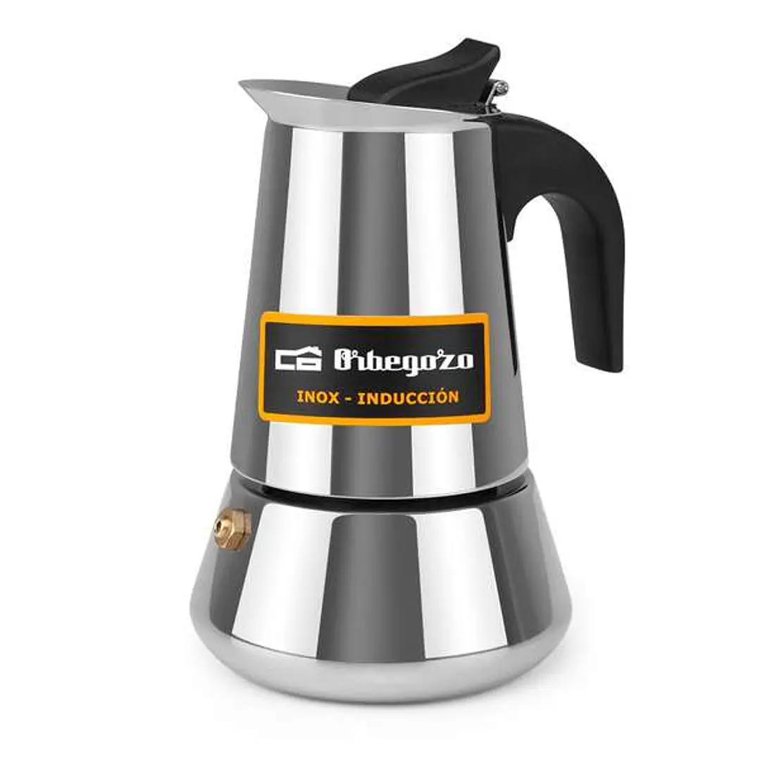 Orbegozo KFI 260 Cafetera de Acero Inoxidable Maximo Aroma en 2 Tazas Versatil para Gas - Vitroceramica - Electrico E Induccion Practica y Resistente 1