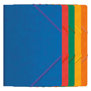 Dohe Carpeta de Gomas con Tres Solapas - Tamaño Folio - Fabricada en Cartulina de Primera Calidad - Plastificada - Cierre de Gomas Planas
