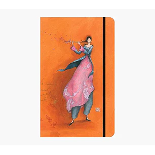 Pictura Gaëlle Boissonnard Cuaderno de Tapa Dura - 13x21cm - Cierre con Cinta Elastica - Cinta de Raso para Marcar La Pagina - 192 Paginas con Lineas
