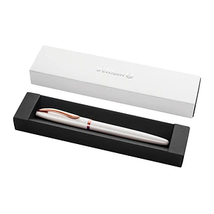 Pelikan Jazz Noble Pluma Estilografica - Punta M - Cuerpo Satinado con Detalles Cromados - Mecanismo de Cartucho Universal - Estuche de Regalo - Color