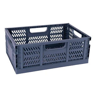 Apli Up North Caja de Plastico Plegable y Apilable - Tamaño 430x290x160mm - Ideal para Herramientas, Juguetes, Colada etc... - Color Azul Grisaceo
