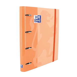 Oxford Europeanbinder Classic A4+ Carpeta de Anillas con Recambio Cuadricula 5x5 - Tapa Extradura - Cierre con Goma Elastica - Color Melocoton