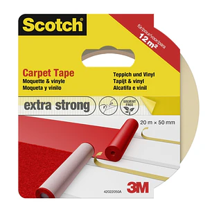 Scotch Cinta Adhesiva para Moqueta - Extrafuerte - 50mm x 20m - Color Blanco