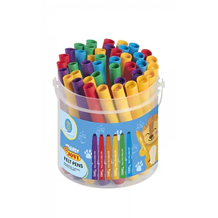 Jovi My First Felt Pen Bote 36 Rotuladores - Punta Antihundimiento - Facil Deslizamiento - Color Surtido