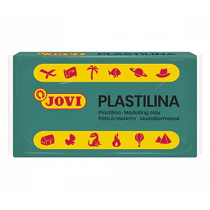 Jovi Caja de 30 Pastillas de Plastilina 50gr - No Endurece - sin Gluten - Inocua - Facil de Moldear - Ideal para Volumen y Moldes - Color Verde