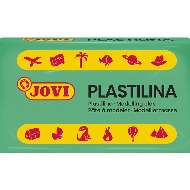 Jovi Caja de 30 Pastillas de Plastilina 50gr - Muy Moldeable - No Se Seca - sin Gluten - Inocua  - Color Verde 1