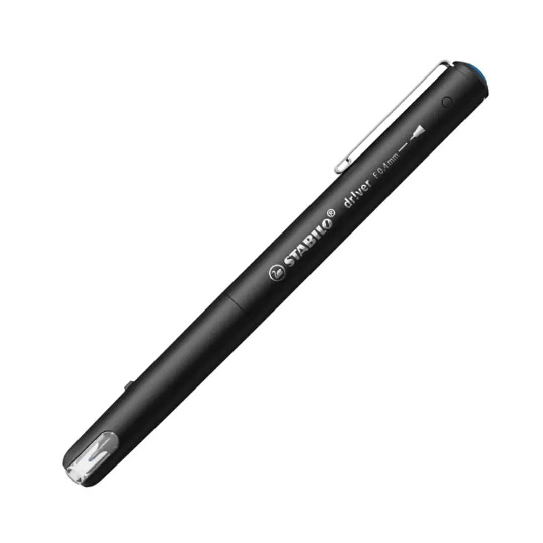 Stabilo Dr!ver Rotulador de Punta Fina 0.4mm - Tinta a Prueba de Manchas, Inodora y con Base al Agua - Fabricado con 94% de Bioplastico - Color Azul 1