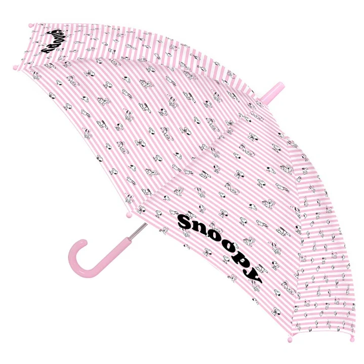 Safta Snoopy Paraguas Manual - Diametro de 70cm - Cupula con 8 Paneles - Asa y Punta de PVC - Poliester - Poe Transparente - Color Rosa 1
