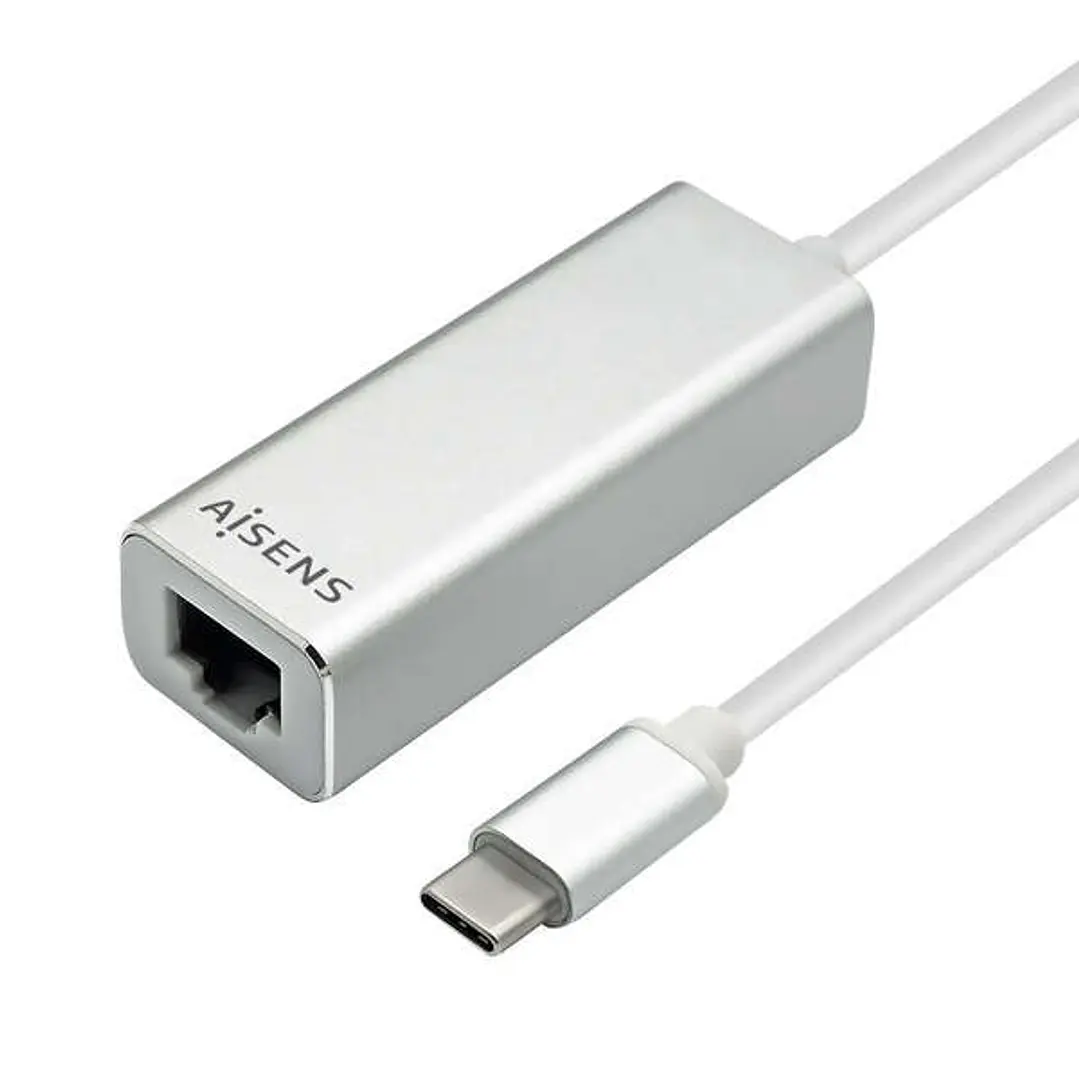Aisens Conversor USB3.1 GEN1 USB-C a Ethernet Gigabit 10/100/1000 Mbps - Color Negro 1