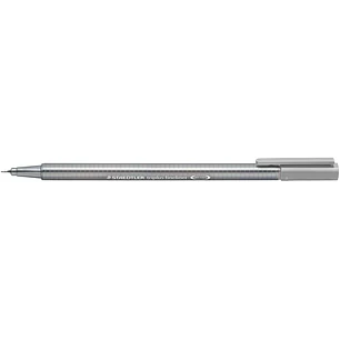 Staedtler Triplus Fineliner 334 Rotulador de Punta Fina - Trazo de 0.3mm - Tinta Base de Agua - Color Gris Plata