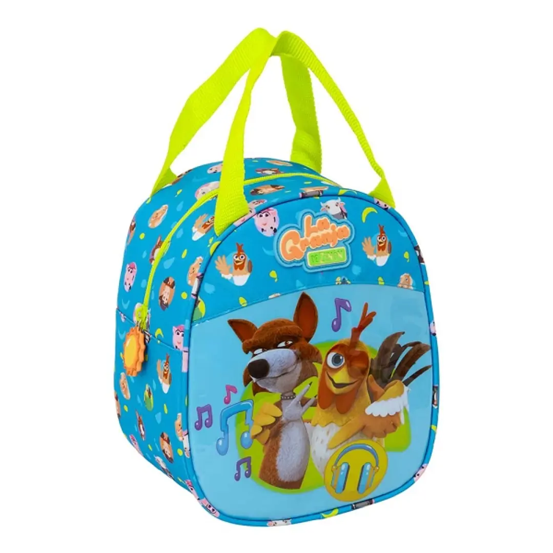 Safta la Granja de Zenon Bolsa Isotermica - Asa de Mano - Cremallera - 19x22x14cm - Color Azul y Amarillo 1