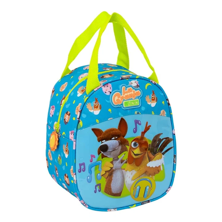 Safta la Granja de Zenon Bolsa Isotermica - Asa de Mano - Cremallera - 19x22x14cm - Color Azul y Amarillo 1