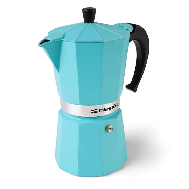 Orbegozo KFV 1245 Cafetera de Aluminio - Prepara 12 Tazas de Cafe en Minutos - Compatible con Diferentes Tipos de Cocinas - Mango Ergonomico y Valvula 1