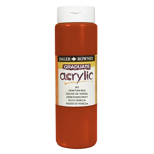 Daler Rowney Graduate Pintura Acrilica - Botella de Plastico - 500ml - Color Rojo Veneciano