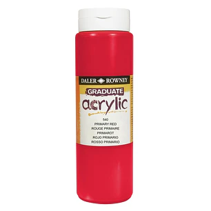 Daler Rowney Graduate Pintura Acrilica - Botella de Plastico - 500ml - Color Rojo Primario