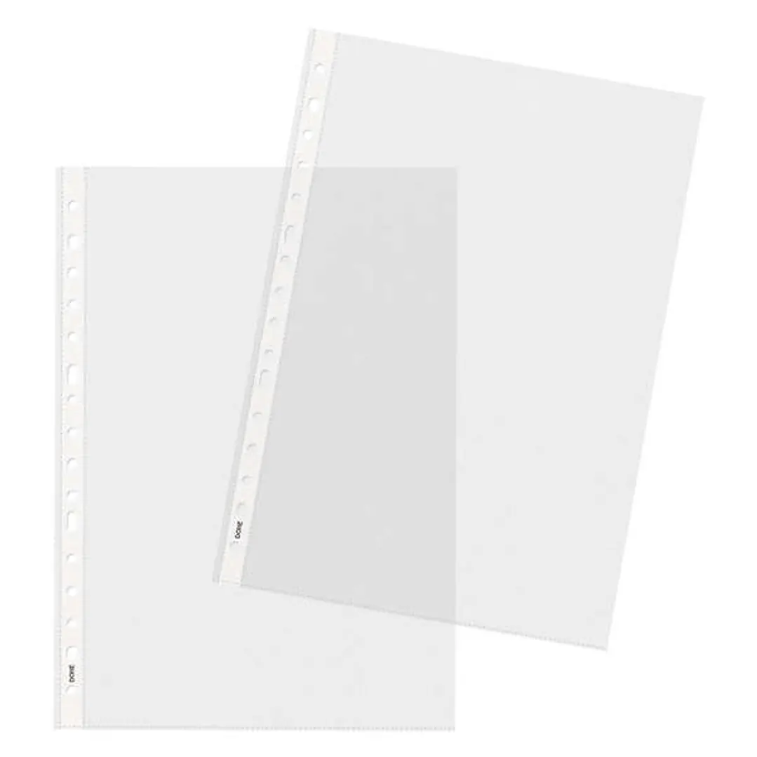 Dohe Premium Plus Pack de 100 Fundas Multitaladro Tamaño Folio - Polipropileno Rugoso - 16 Perforaciones 1