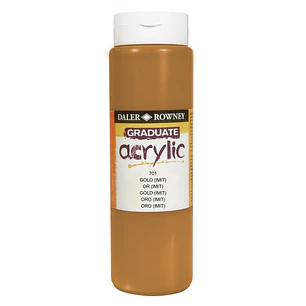 Daler Rowney Graduate Pintura Acrilica - Botella de Plastico - 500ml - Color Imitacion Oro
